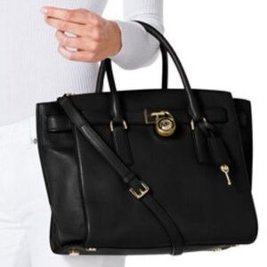 MICHAEL Michael Kors Hamilton Satchel Bag with Gold Details